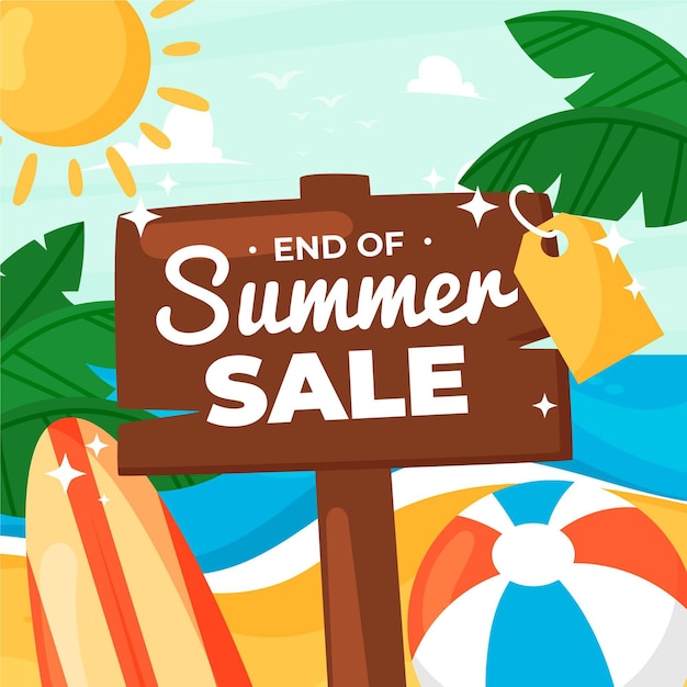 Free vector end of season summer sale