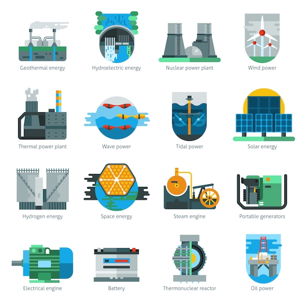 Free Vector energy production icons