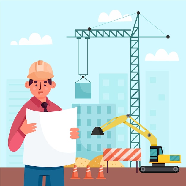 Free Vector engineering and construction illustration