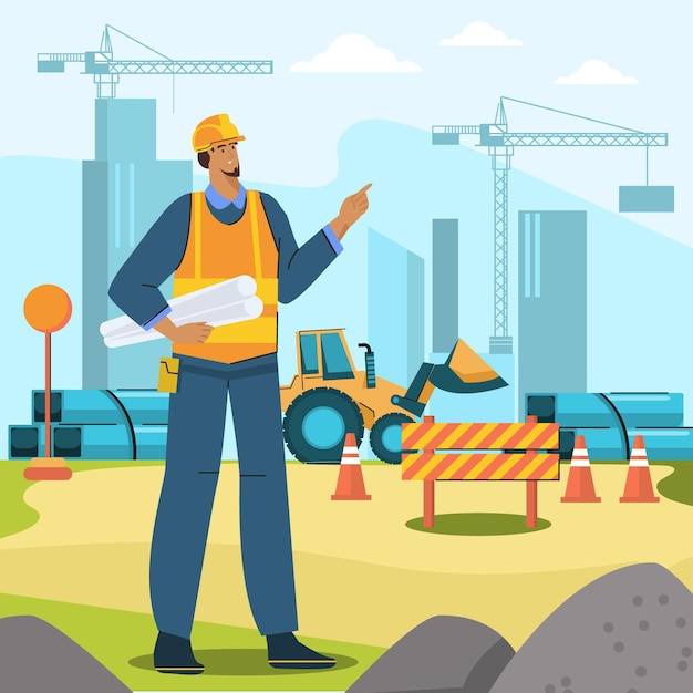 Free Vector engineering and construction illustration