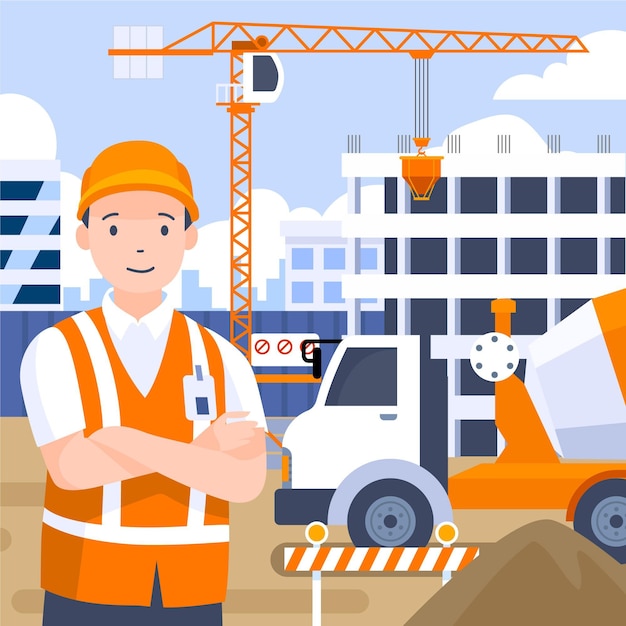 Free Vector engineering and construction illustration