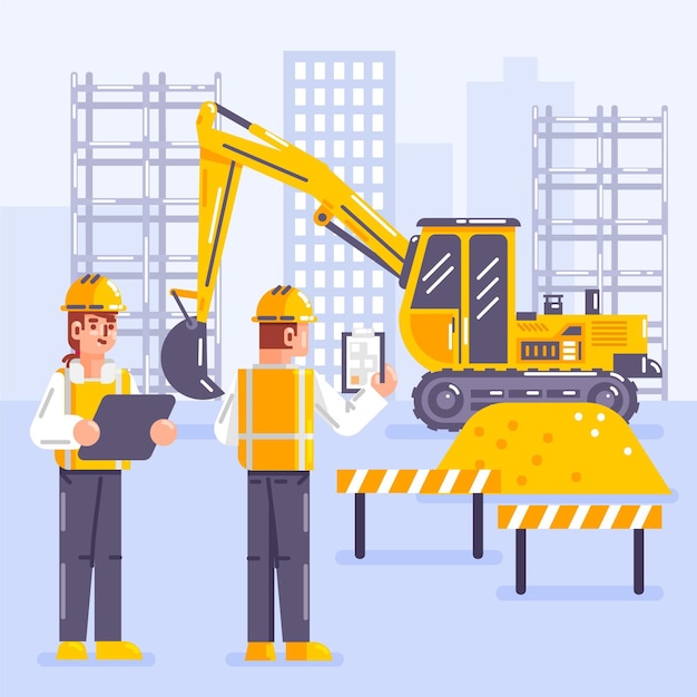 Free Vector engineering and construction illustration