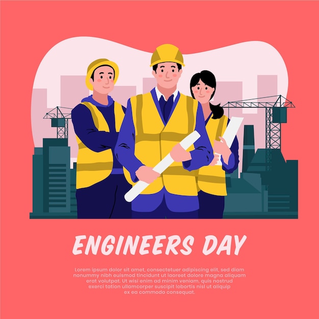 Free vector engineers day concept