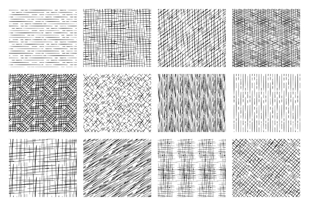 Free Vector engraving hand drawn pattern collection