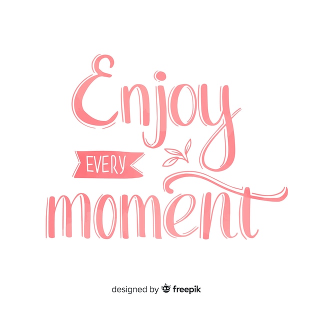 Free Vector enjoy every moment watercolor lettering