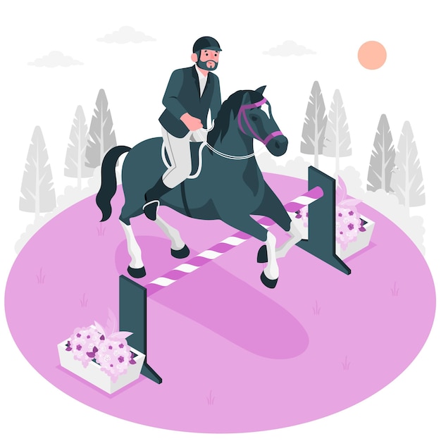 Free Vector equestrian concept illustration