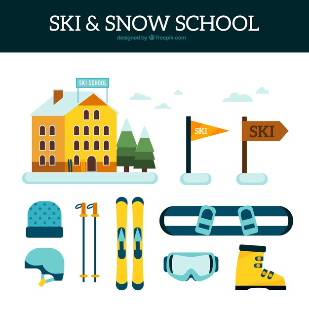 Equipment set and ski resort