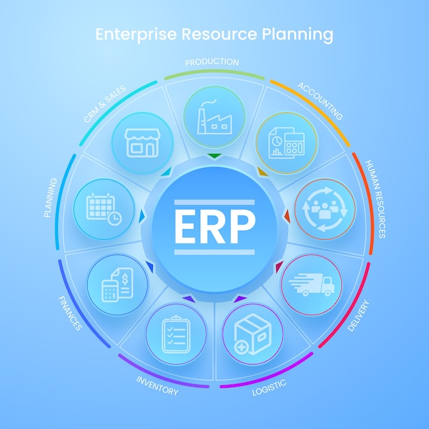 Free Vector erp infographic