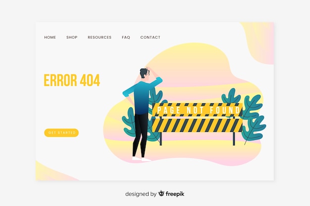 Free Vector error 404 concept for landing page