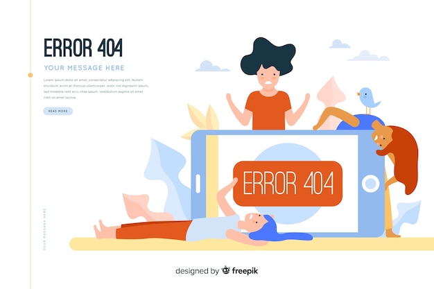 Free Vector error 404 concept for landing page