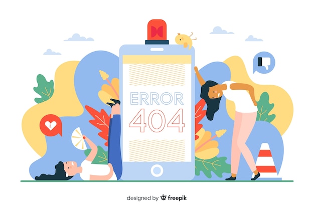 Free Vector error 404 concept for landing page