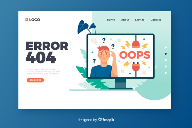 Error 404 concept for landing page