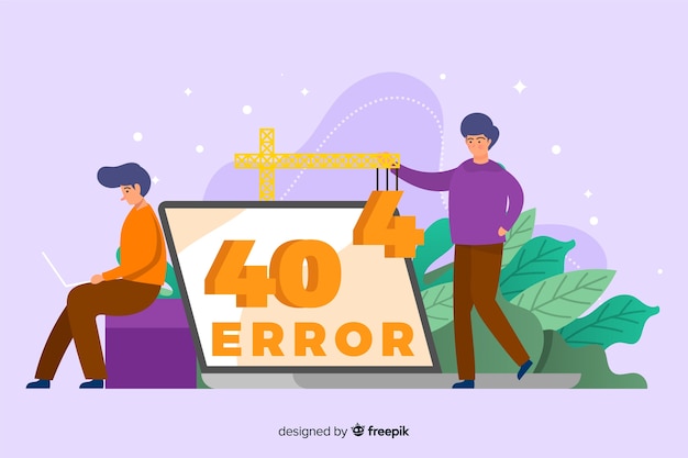 Free Vector error 404 landing page template flat design