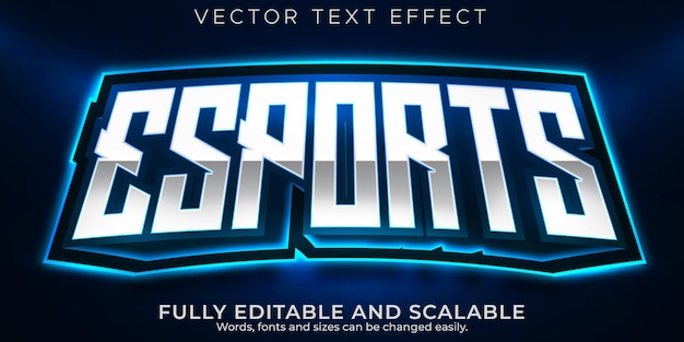 Free Vector esport gamer editable text effect, rgb and neon text style