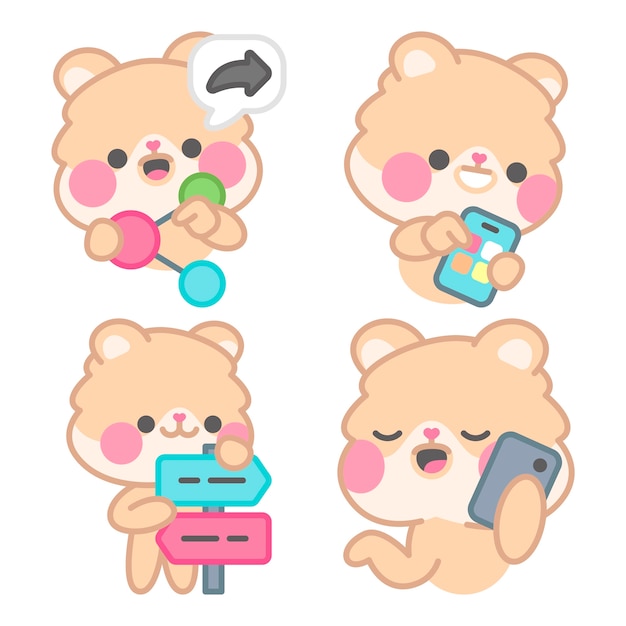 Essentials stickers collection with kimchi the hamster