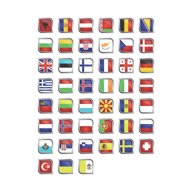 Free Vector european flags collection