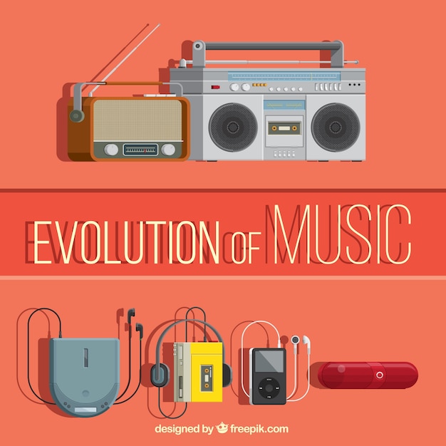 Free Vector evolution of music