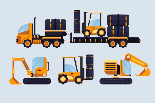 Free Vector excavator illustration collection