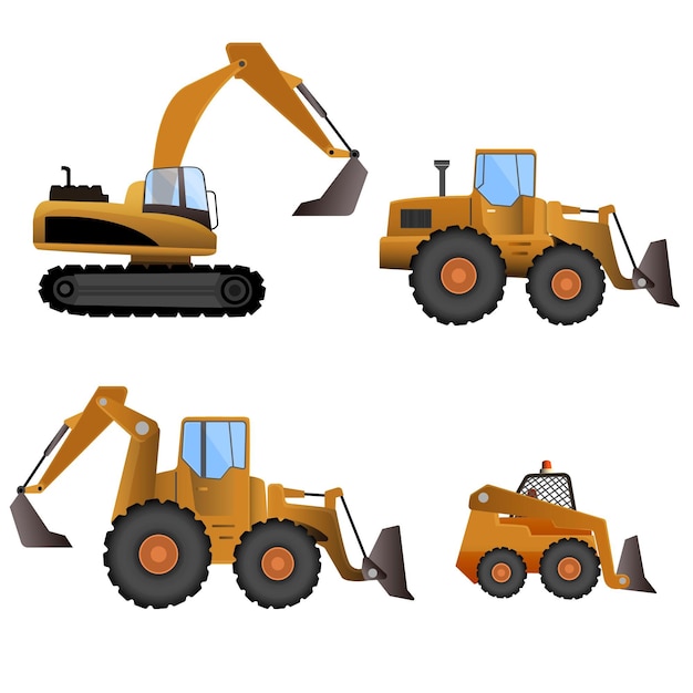 Free Vector excavator set