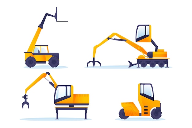 Free Vector excavator set