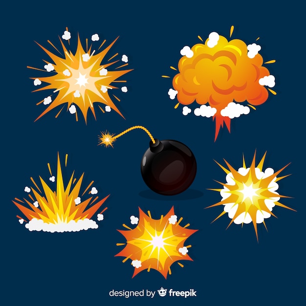 Free Vector  explosion effect collection cartoon design