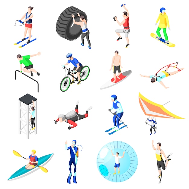 Free vector extreme sports athletes collection