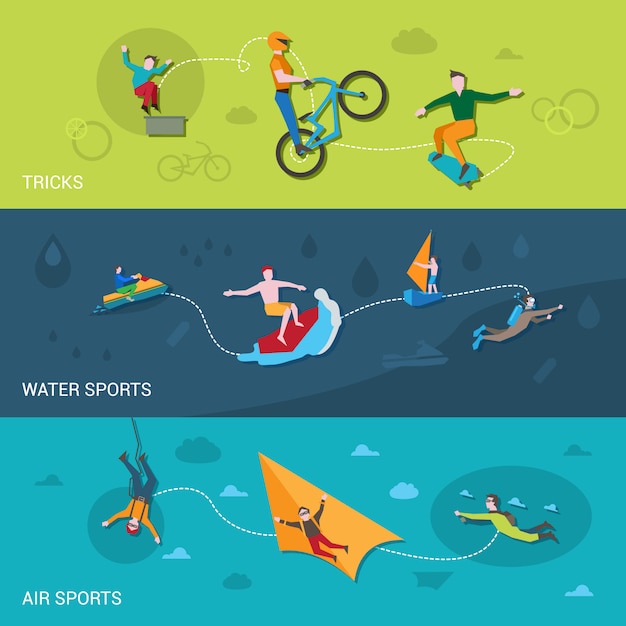 Free vector extreme sports banners