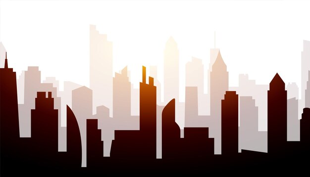 Eye catching modern skyline silhouette banner for town view