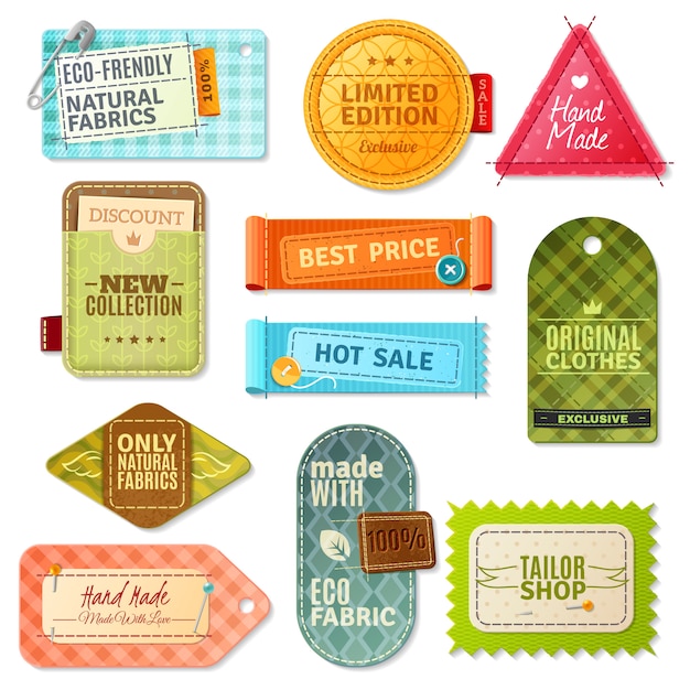 Free Vector fabric label set