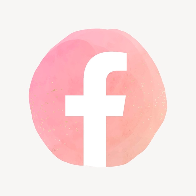 Free Vector facebook app icon vector with a watercolor graphic effect. 21 july 2021 - bangkok, thailand