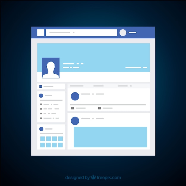 Free Vector facebook app interface with minimalist design