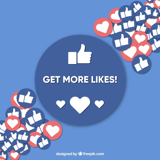 Free Vector facebook background with like and heart icons