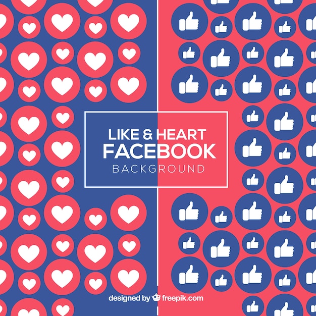 Free Vector facebook background with likes and hearts