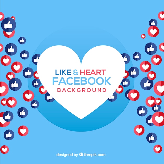 Free Vector facebook background with likes and hearts