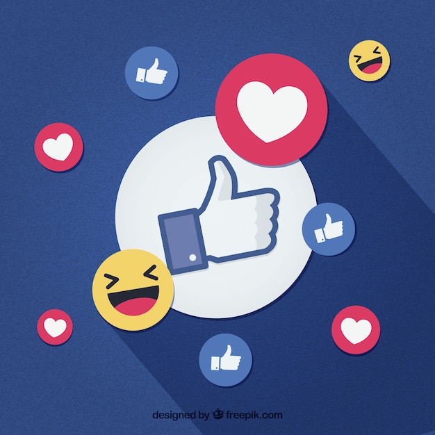 Free vector facebook background with likes and hearts