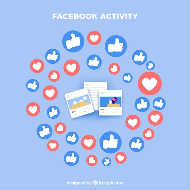 Free Vector facebook like and heart background