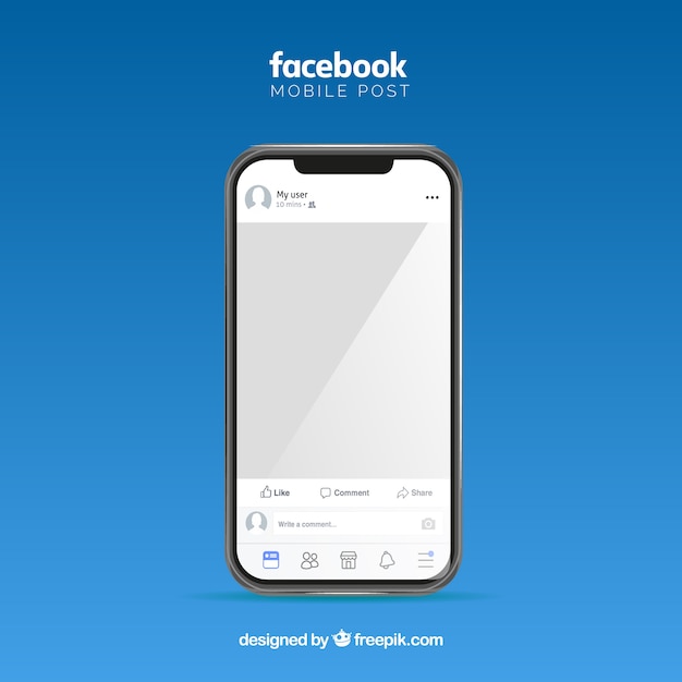 Free Vector facebook mobile post with flat design