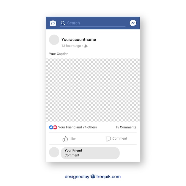 Free Vector facebook mobile post with flat design