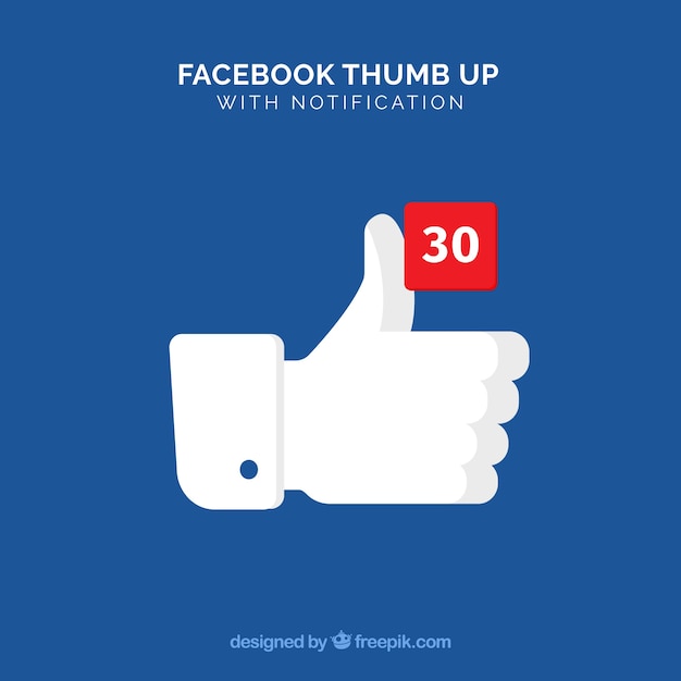 Free vector facebook thumb up background with notification