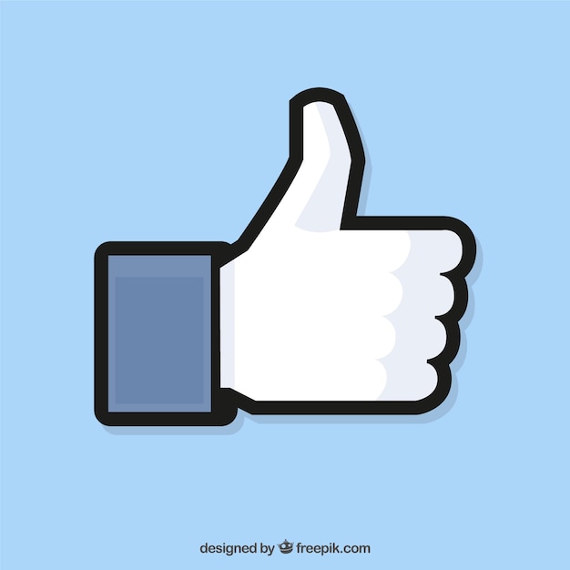 Free Vector facebook thumb up like background in flat style