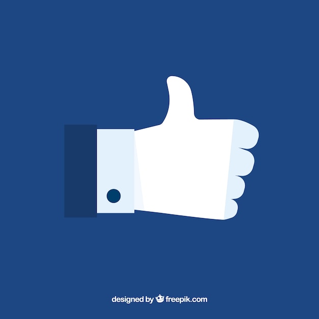 Free vector facebook thumb up like background in flat style