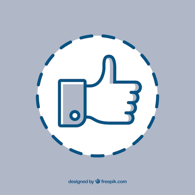 Free vector facebook thumb up like background in flat style