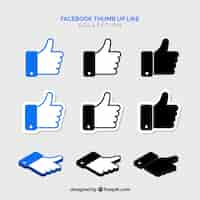 Free vector facebook thumbs up like collection in flat style