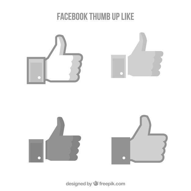 Free vector facebook thumbs up like collection in flat style