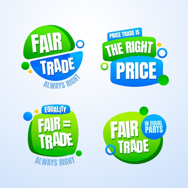 Free vector fair trade label set design