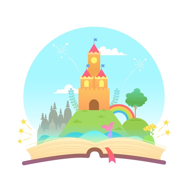 Free Vector fairytale concept and book