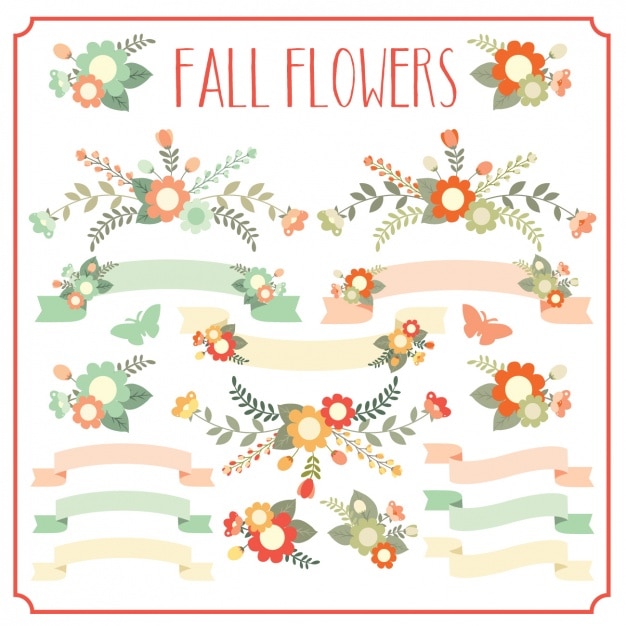 Fall flowers collection