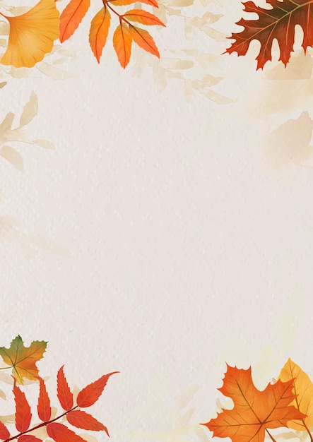 Free vector fall leaves beige background vector