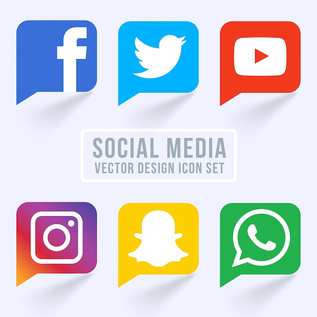 Free Vector famous social media icons