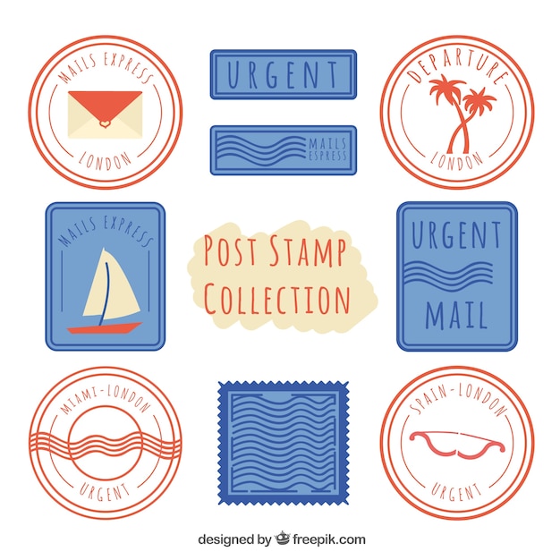 Free Vector fantastic post stamp collection